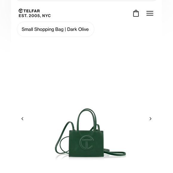 Telfar Small Shopping Bag Mini Tote with Crossbody Strap Dark Olive EUC - Picture 2 of 8